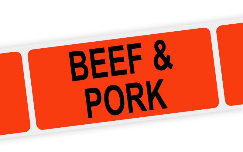 beef & pork label