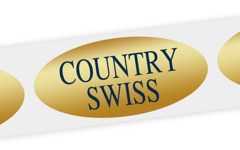 country swiss cheese label