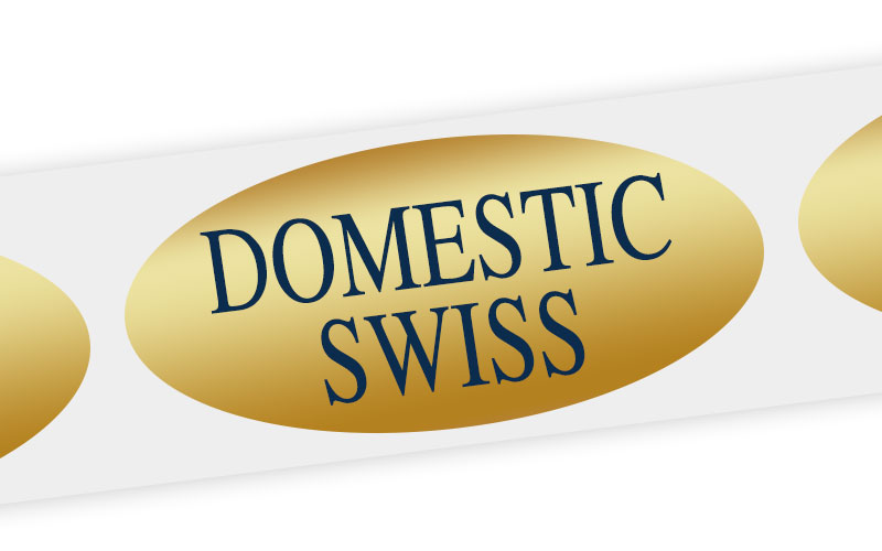 domestic swiss cheese label