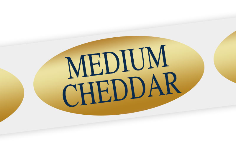 medium cheddar cheese label
