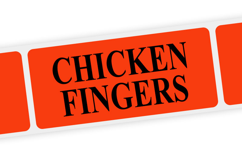 chicken fingers label