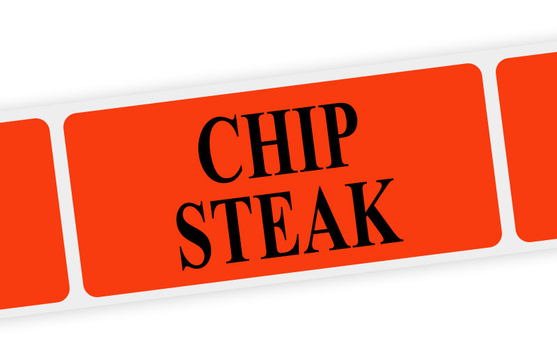 chip steak label