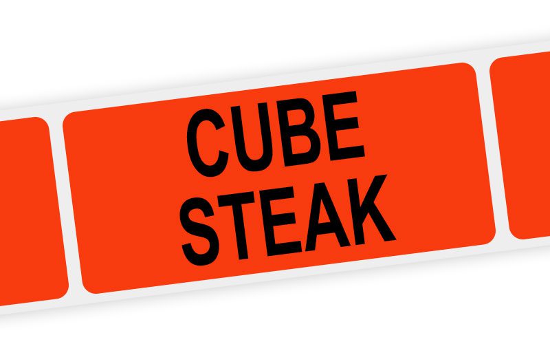 cube steak label