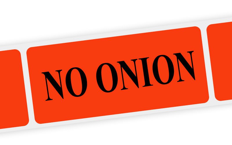 no onion label