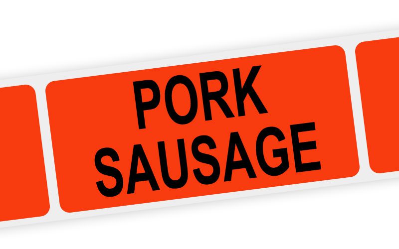 pork sausage label