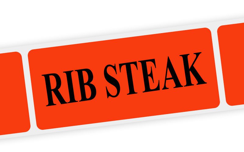 rib steak label