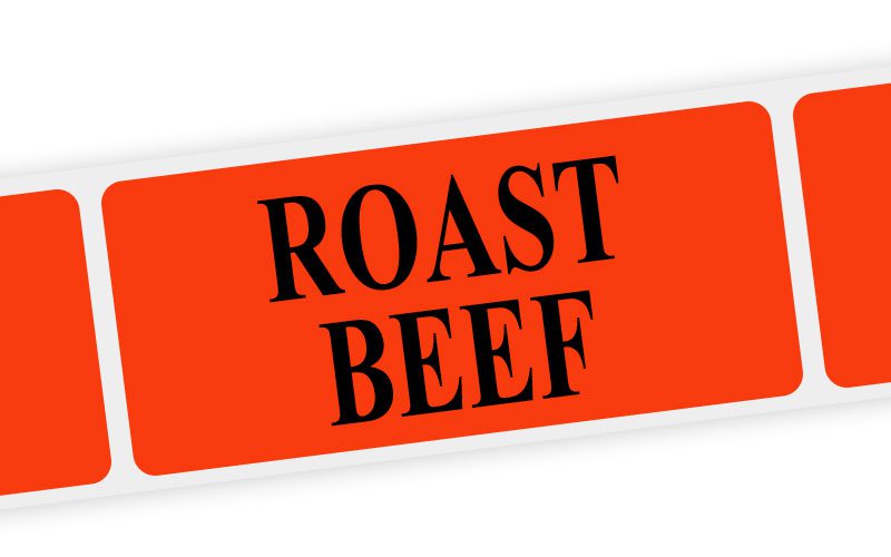 roast beef label