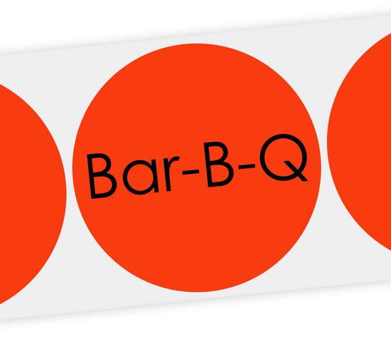 bar-b-q round label