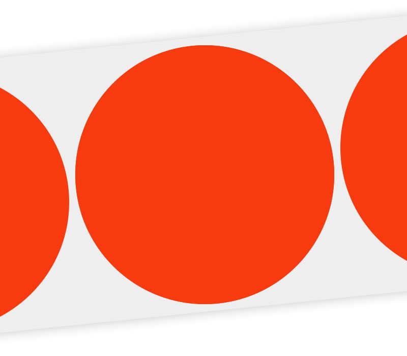 blank orange round label