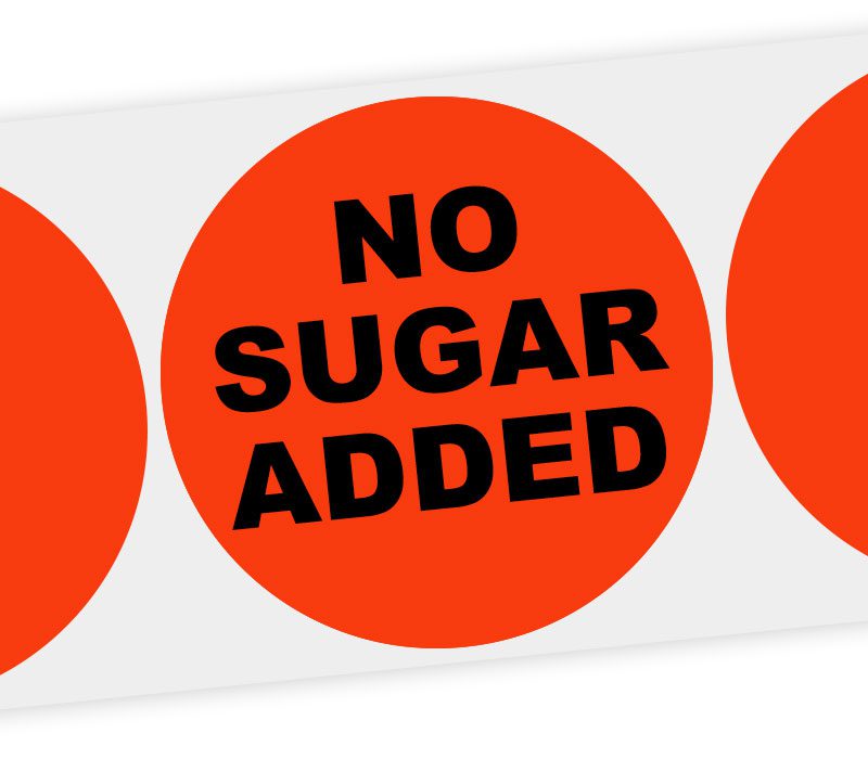 no sugar added round label