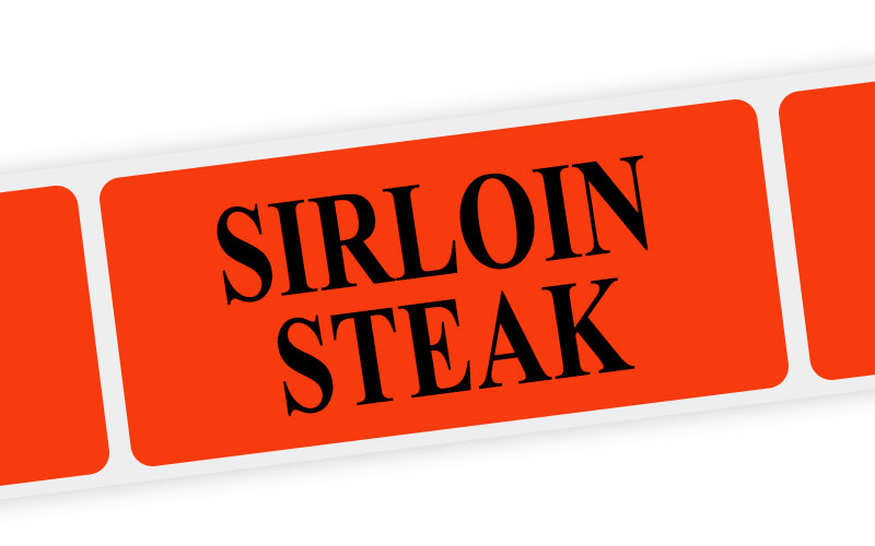 sirloin steak label