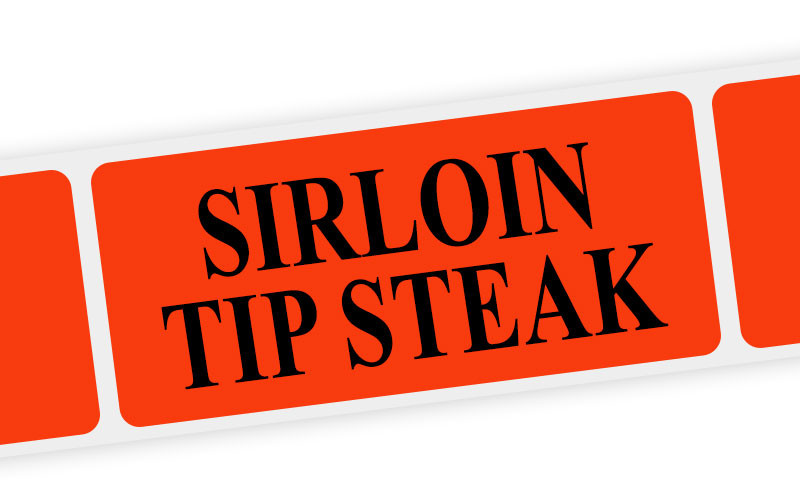 sirloin tip steak label