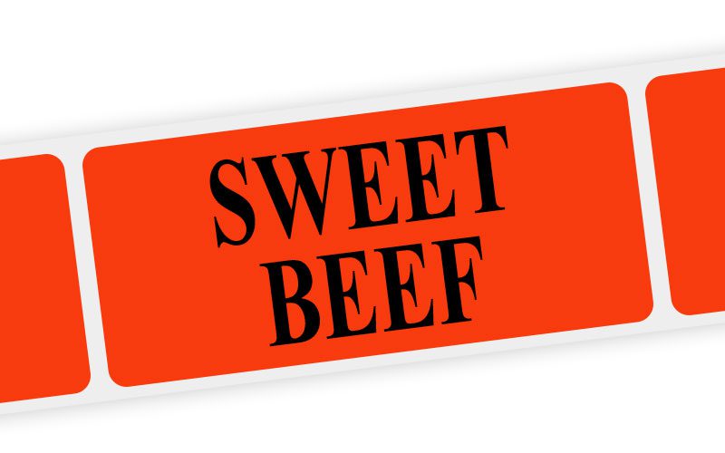 sweet beef label