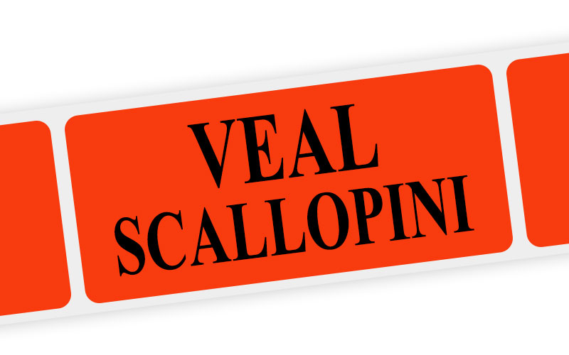 veal scallopini label